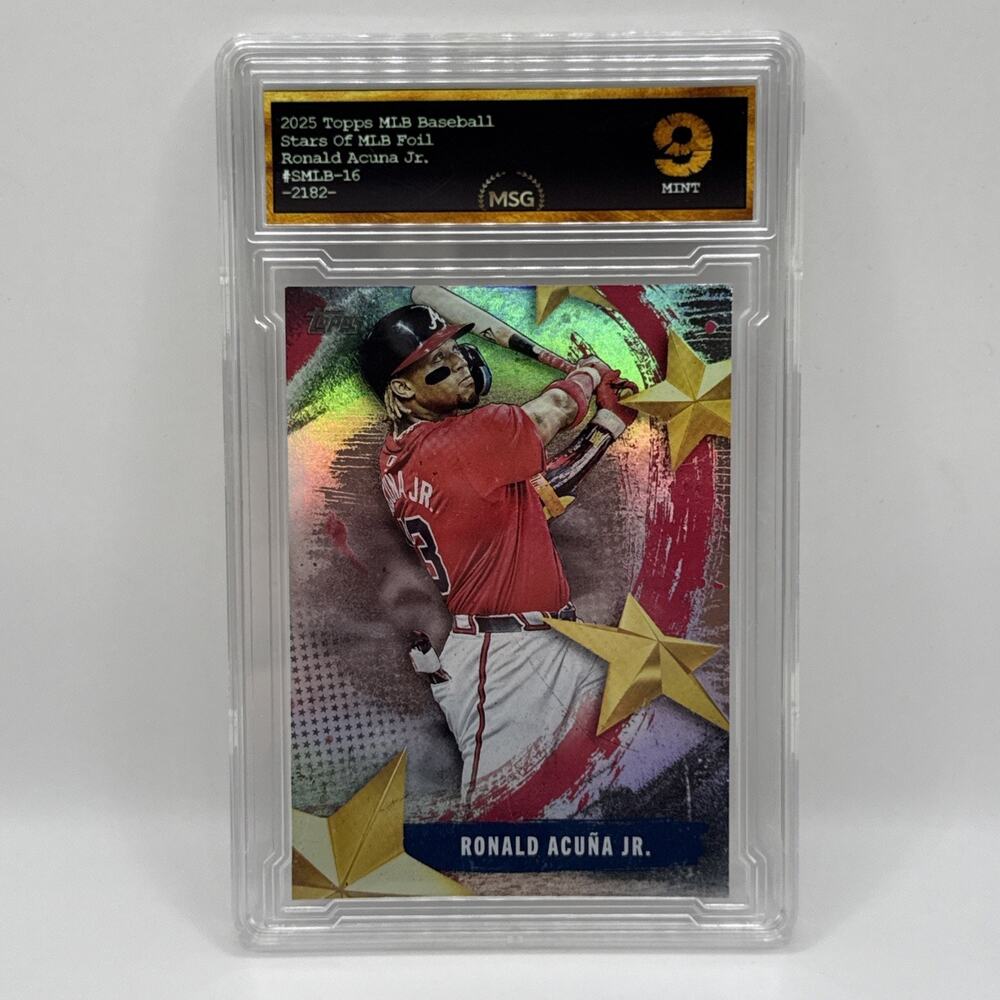Ronald Acuna Jr 2025 Topps Stars of MLB #SMLB-16 Insert Atlanta Braves Graded 9
